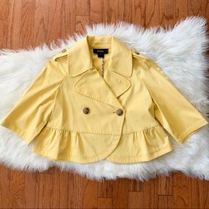 Body by Victoria Cropped Yellow Blazer Jacket Sz 4